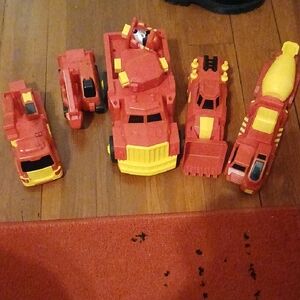 Red and Yellow Toy Vehicle Bundle